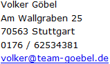 Adresse Volker Goebel